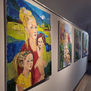 4 Gemälde der Ausstellung Unterwegs von Susanne Feldt