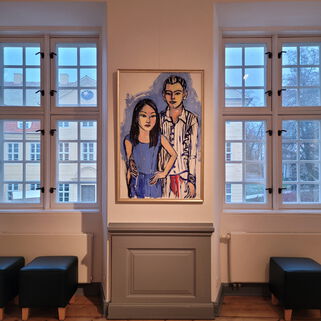 Gemälde der Ausstellung Unterwegs von Susanne Feldt im Ausstellungsraum