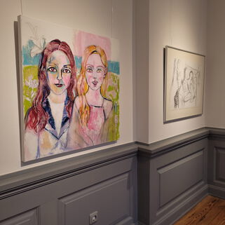 2 Gemälde der Ausstellung Unterwegs von Susanne Feldt